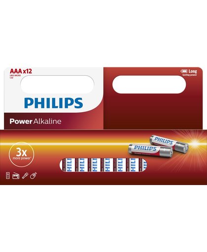 Philips Power Alkaline Batterij LR03P12W/10 niet-oplaadbare batterij