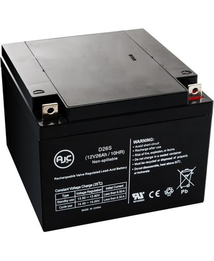 AJC® Battery geschikt voor Kung Long WP30-12T 12V 26Ah Verzegelde loodzuur accu