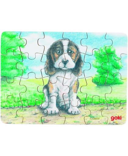 Goki Puzzel Babydieren: Hond Buiten 24 Delig