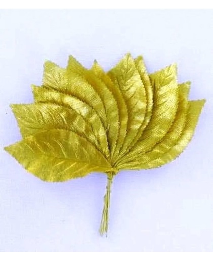 Rozenblad mid-lang, br.goud, 4 cm, 5 PAKJES a 12 STUKS.