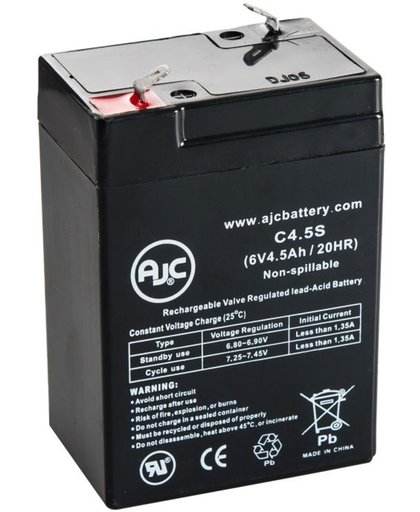 AJC® Battery geschikt voor Power Kingdom PS5-6 6V 4.5Ah Verzegelde loodzuur accu
