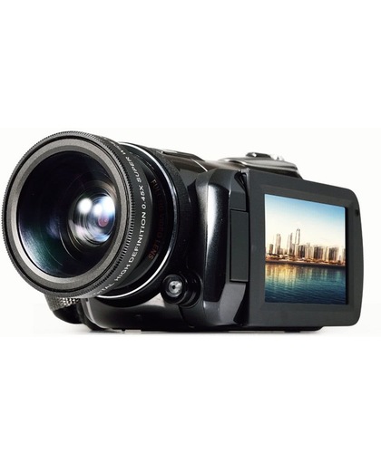 HDV-395 Full HD Sony lens digitale camera met Kingston microSD-kaart 32 GB / 18 x Zoom / 24 MP / Touch panel / Nachtfunctie
