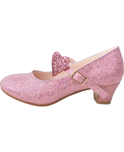 Elsa en Anna schoenen hartje roze Prinsessen schoenen - maat 28 (binnenmaat 18 cm) bij verkleed jurk