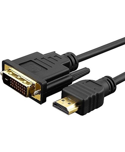 MMOBIEL High Speed DVI-D Dual Link naar HDMI adapter Kabel / Goud vergulde connectoren  Full HD  / Geschikt voor hoge resolutie LCD's en LED monitoren (1,8 mtr).