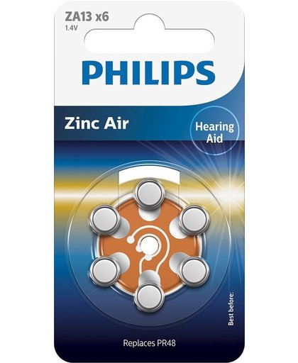 Philips Minicells Batterij ZA13B6A/10 niet-oplaadbare batterij