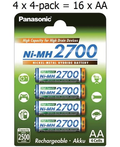 Pak van 16 x AA Panasonic batterijen - speciaal voor flitsers