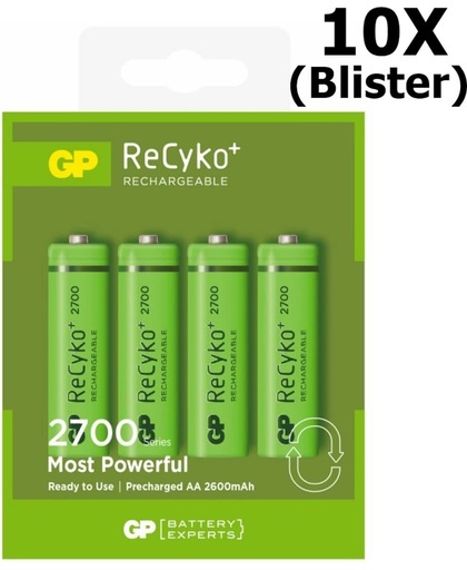 10 Blisters (40x) - GP AA 2700mAh Oplaadbare Batterijen