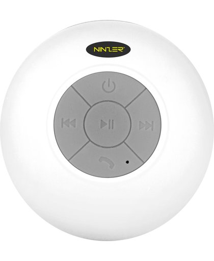 Waterdichte Bluetooth Draadloze Speaker voor Douche, Bad of in de Auto | Wit