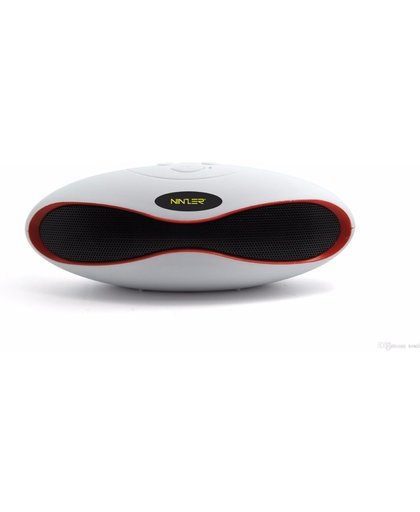 Ninzer Bluetooth Speaker met micro SD slot, USB poort en radio en ingebouwde microfoon | Wit