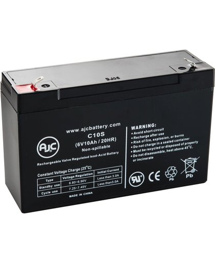 AJC® Battery geschikt voor Sonnenschein A50610.0S 6V 10Ah Verzegelde loodzuur accu