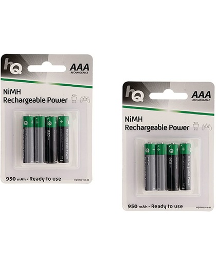 NiMH AAA Oplaadbare Batterijen 950 mAh 8 stuks (2 pakjes)
