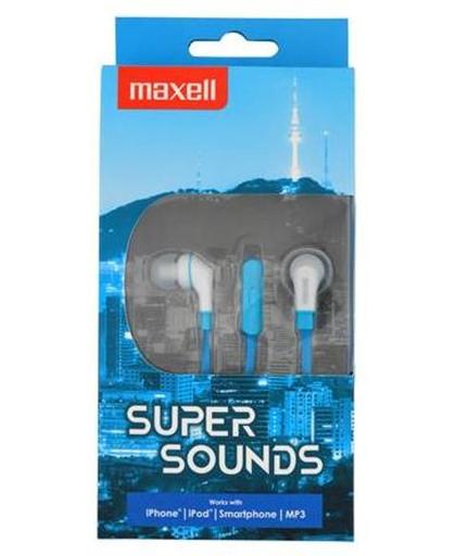 Maxell super sounds met ingebouwde microfoon blauw