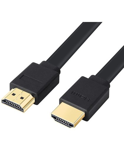 2 Meter - Zwart - HDMI naar HDMI v1.4 Flat Platte kabel