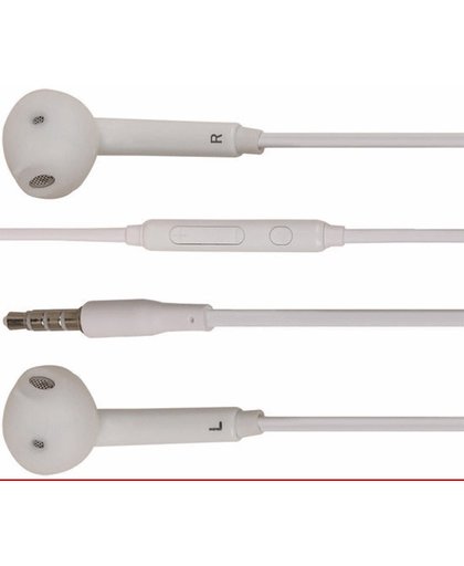 MiniPrijzen - Wit In-Ear Headset Oordopjes met microfoon koptelefoon hoofdtelefoon voor de Samsung Galaxy S6 Edge