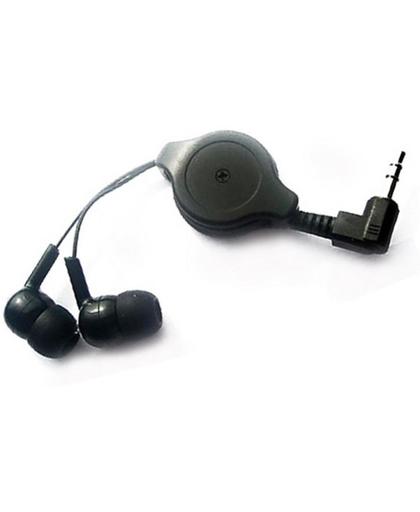 Inklapbare Zwarte oortjes 3,5 mm geschikt voor zowel Apple iPhone als Samsung - Headset - In-Ear - Oordopjes - Koptelefoon
