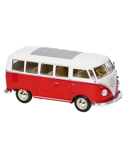 Welly Metalen Volkswagen Bus T1 1962: 18 cm Rood