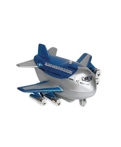 Goki Metalen Vliegtuig Met Geluid 9 cm Donkerblauw