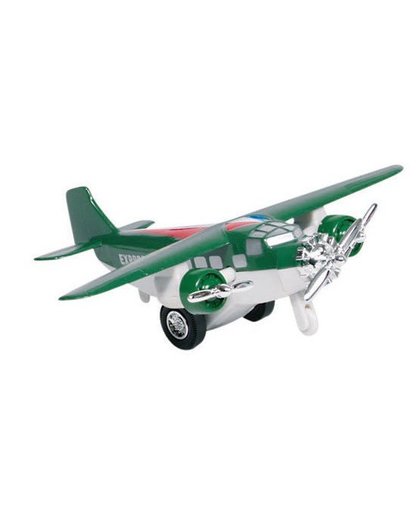 Goki Metalen Vliegtuig 14 cm Groen