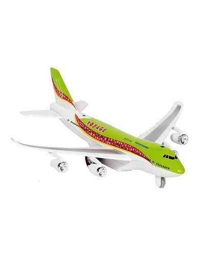 Goki Metalen Vliegtuig Met Geluid en Licht 18,5 cm Groen