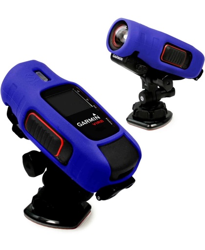 Tuff-Luv Silicone Gel bescherm hoes voor Garmin Virb / HD Elite Camera- Blauw