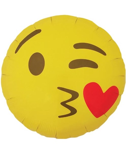 Folieballon Emoji Kissing Heart (46cm)