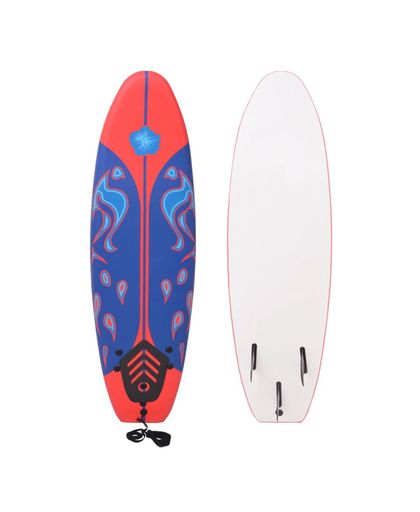 vidaXL Surfboard blauw en rood 170 cm