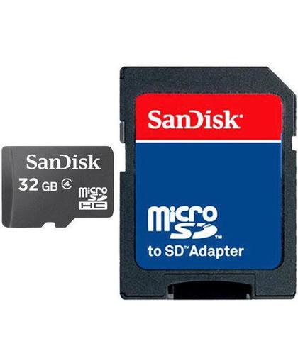 SanDisk SDHC kaart 32GB class 4 van SanDisk (geheugenkaart met adapter)