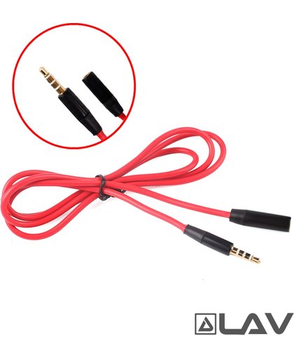 Aux Audio kabel Koptelefoon Verlengsnoer + controller functie 1M