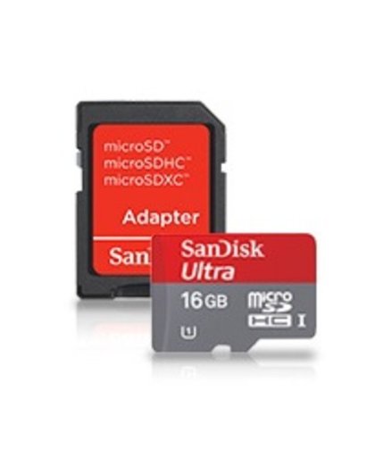 Sandisk, Micro SDHC 16 GB ULTRA CLASS 10 + SD Adapter