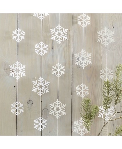 Snowflake Shaped Garland - Rustic Christmas 5 meter (per stuk)