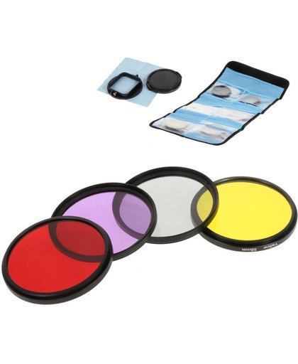 4Pcs Filters + Adapter Ring 58mm Filter Lens Kit voor GoPro Hero 3 Waterproof Housing
