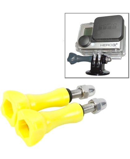 TMC-HR171 Plastic 5.5cm Duim schroeven voor GoPro Hero 4 / 3+ / 3 /2 camera's, pakket van 2 (geel)