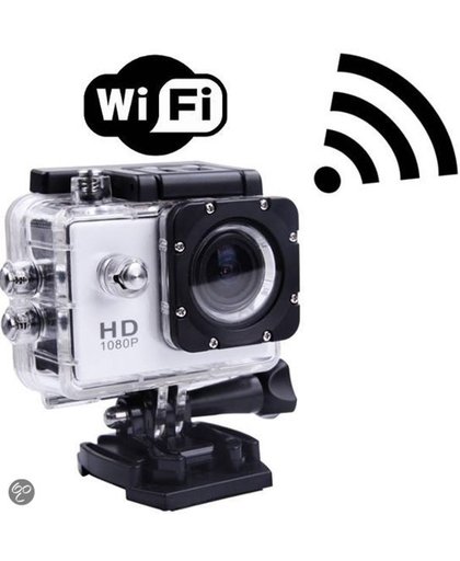 Zilveren Actie Camera met  12MP Ultra HD lens  + Extra accu + 44 in 1  Universeel Accessoires set