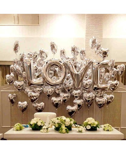LOVE - Helium Ballonnen - Zilver