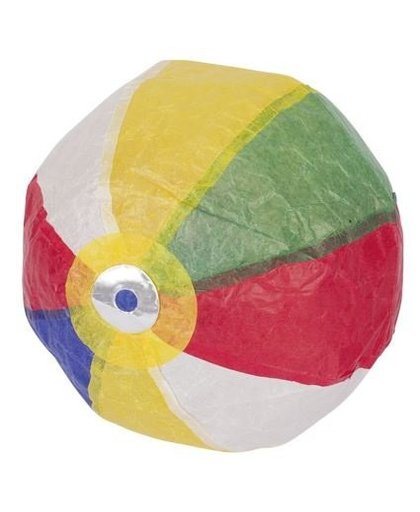 Goki papieren strandbal met gekleurde strepen 16,4 cm