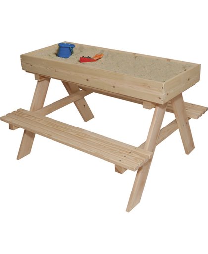 Kinderpicknicktafel met zandbak en krijtbord deksel - 93x78x68cm