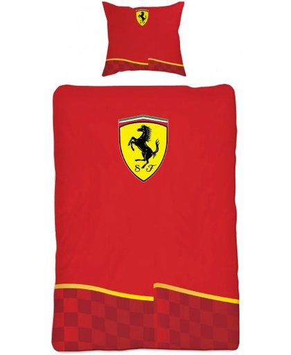 Ferrari dekbedovertrek met logo rood 140 x 200 cm