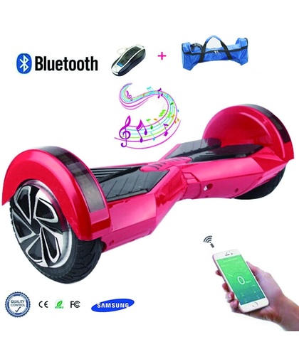 COOL & FUN Hoverboard Batterij Samsung, Bluetooth, Elektrische Scooter Zelfbalansering, Gyropod verbonden 8 inch Wit Blauw