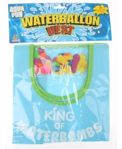 Johntoy Aqua Fun waterballonnenvest blauw met 40 ballonnen