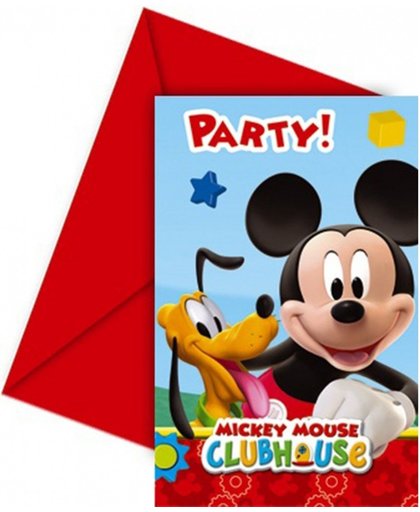 Mickey Mouse uitnodigingen 6 stuks