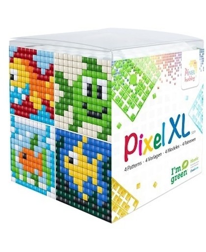 3x Pixel XL kubus vissen, voertuigen, waterdieren