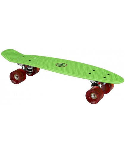 Nijdam Skateboard Flip Grip LED wielen 57 cm groen/rood