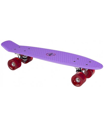 Nijdam Skateboard Flip Grip LED wielen 57 cm paars/fuchsia