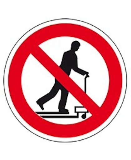 Verbodssticker ‘Verboden met palletwagen te rijden’