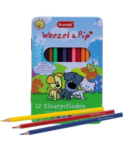 Bruynzeel Woezel & Pip blik 12 kleurpotloden