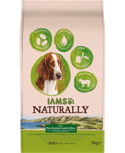 Iams Naturally Dog Adult - Lam & Rijst - Hondenvoer - 7 kg