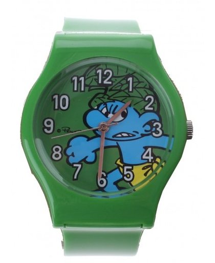 PB horloge Smurfen groen 3 cm