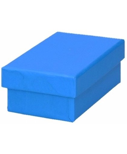 Blauw cadeaudoosje / kadodoosje 10 cm rechthoekig
