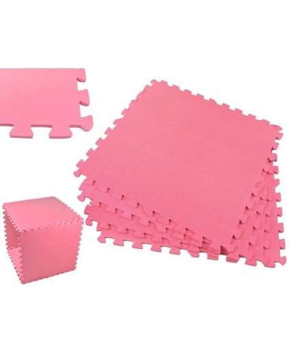 XXL Foam Speelmat - Puzzelmat - Vloerpuzzel EVA Schuim Mat - Vloertegel Speeltapijt - Vloermat 4 Tegels - Roze