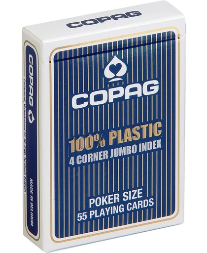 Plastic speelkaarten Blauw 4 hoeken - Copag